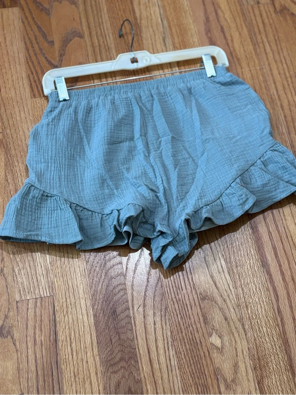 Listicle Ruffle-Hem Casual Shorts in Sage S